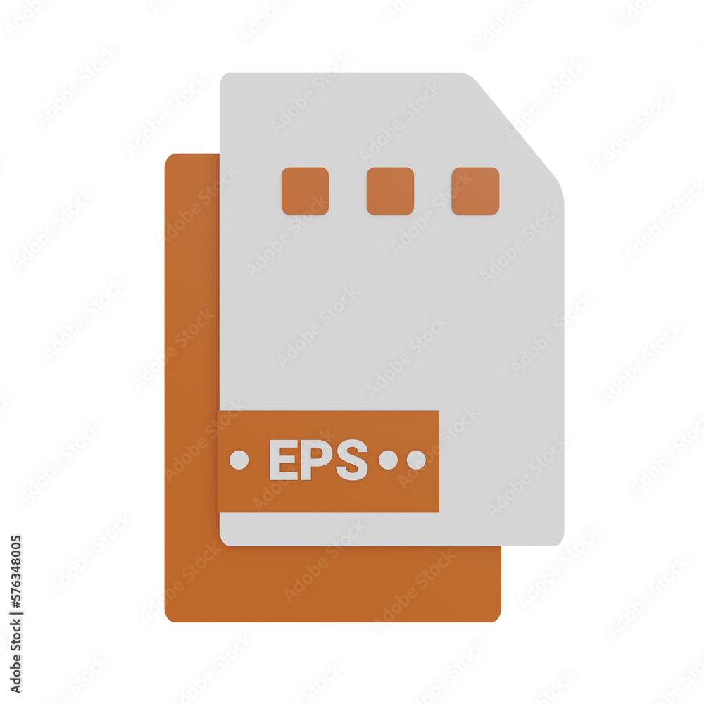 3D Illustration EPS Format File Icon 3D Illustration EPS Format File Icon