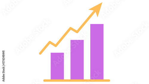 Business graph with rising arrow