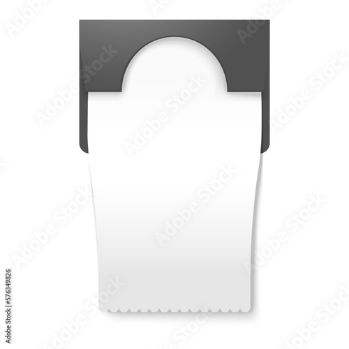 3d napkin holder, paper towel dispenser or check. Vector.