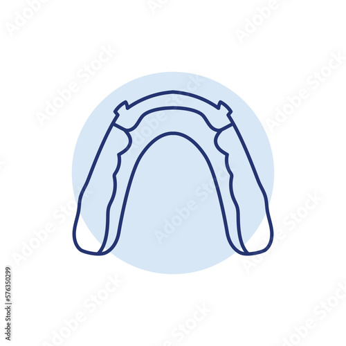 Hawley retainer line icon. Dental prosthetic.