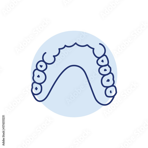 Removable partial denture line icon. Dental prosthetic.