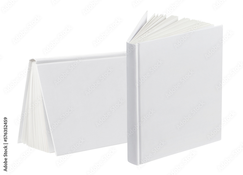 White hard cover books cut out White hard cover books cut out