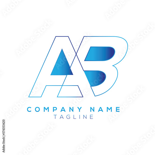 AB letter logo design logotype Vector