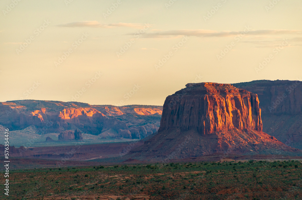 Golden Hour View of Monument Valley Navajo Tribal Park