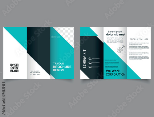Folding brochure. Vector image Abstract brochure template