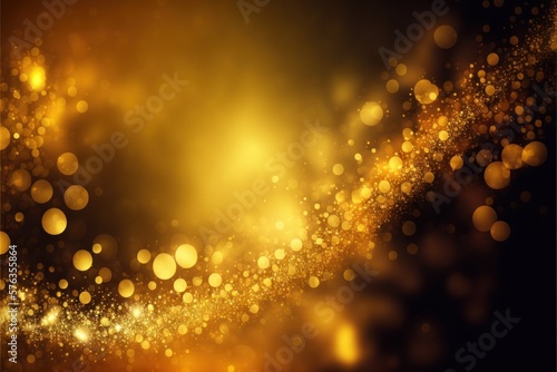 Abstract golden background with blur sparkle gold bokeh light effect