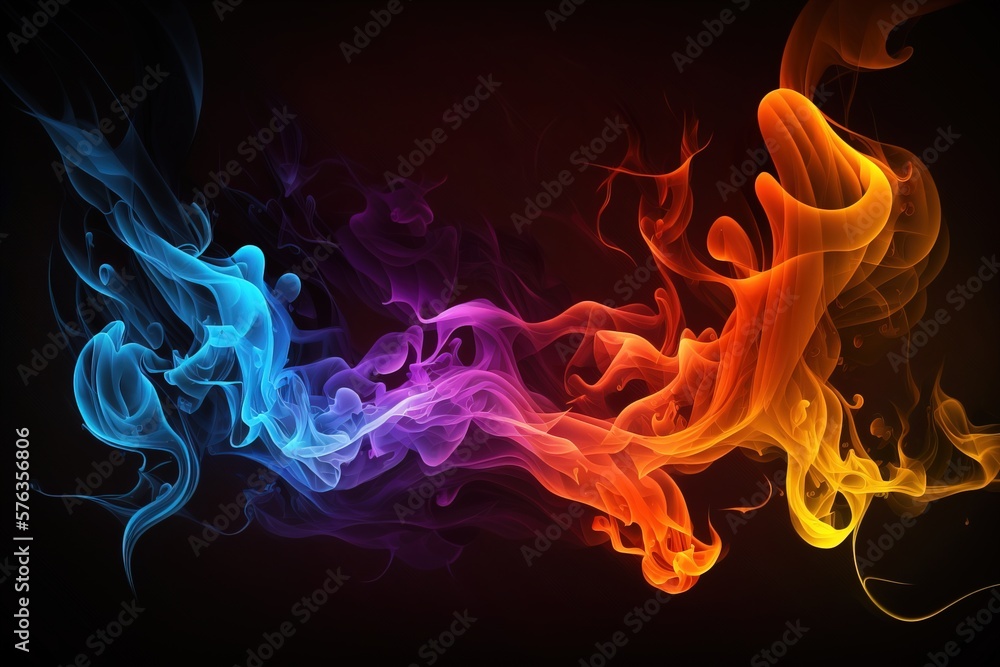 Fototapeta premium Beautiful colorful burning fire background