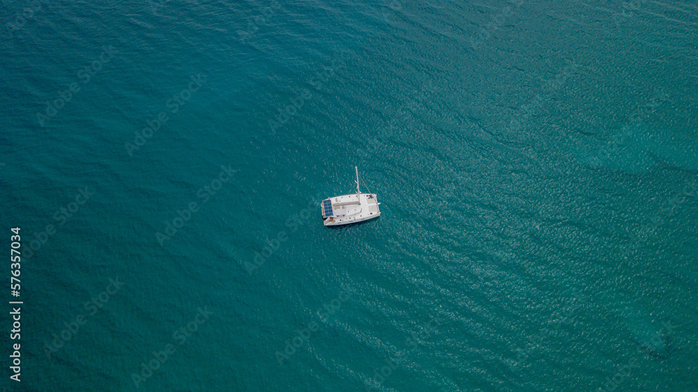 Catamaran in the ocean Catamaran in the ocean