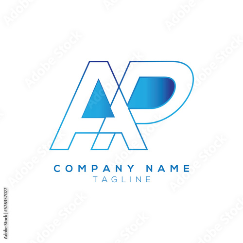 AP letter unique modern logo design logotype icon template Vector