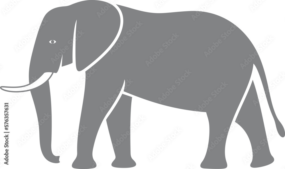 Elephant logo. Isolated elephant on white background