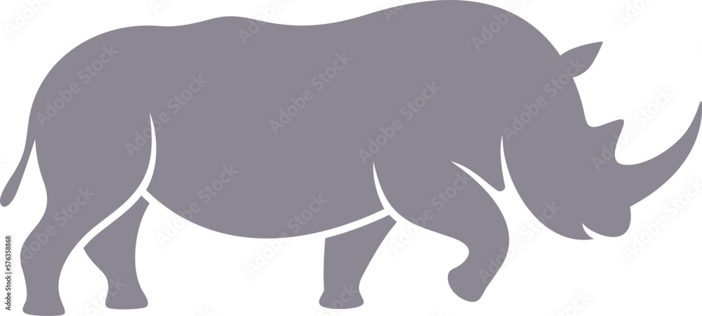 Rhino logo. Isolated rhino on white background