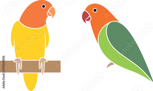 lovebird parrot logo. Isolated lovebird parrot on white background