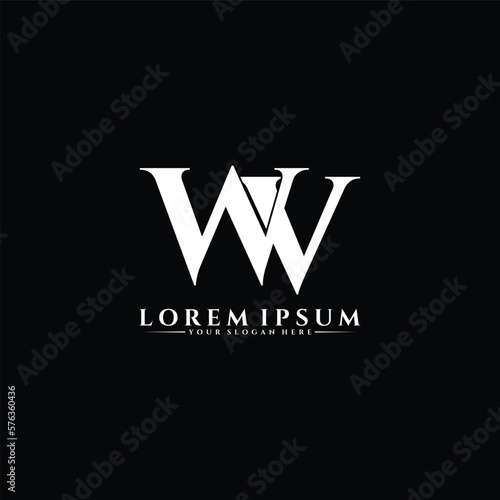 Letter WV luxury logo design vector