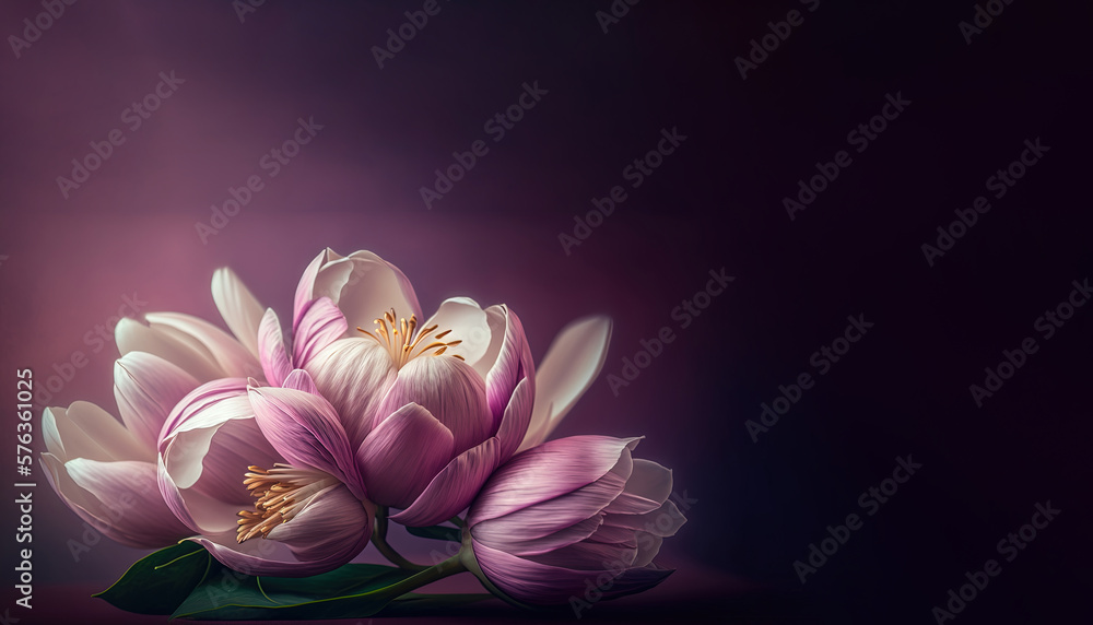 Beautiful crocus lilies illustration backrop with copy space for text bouquet generative ai. Beautiful crocus lilies illustration backrop with copy space for text bouquet generative ai.