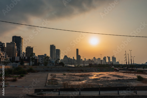 sunset from Al Marfa'a district on the City of Beirut, Lebanon - September 2022