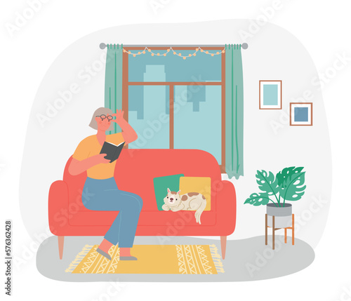 Senior people with health problems, character suffering from vision lost