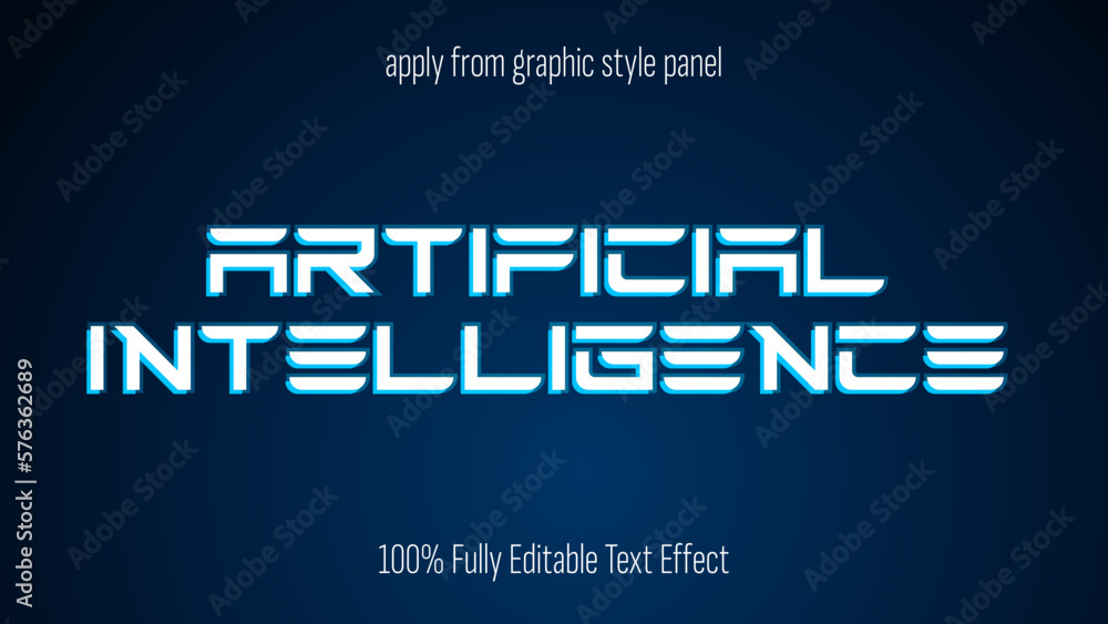 AI, artificial intelligence, machine learning text effect, editable ...