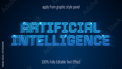 AI, artificial intelligence, machine learning text effect, editable text effect vector.
