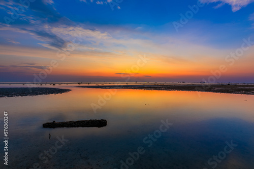 sunset over the river