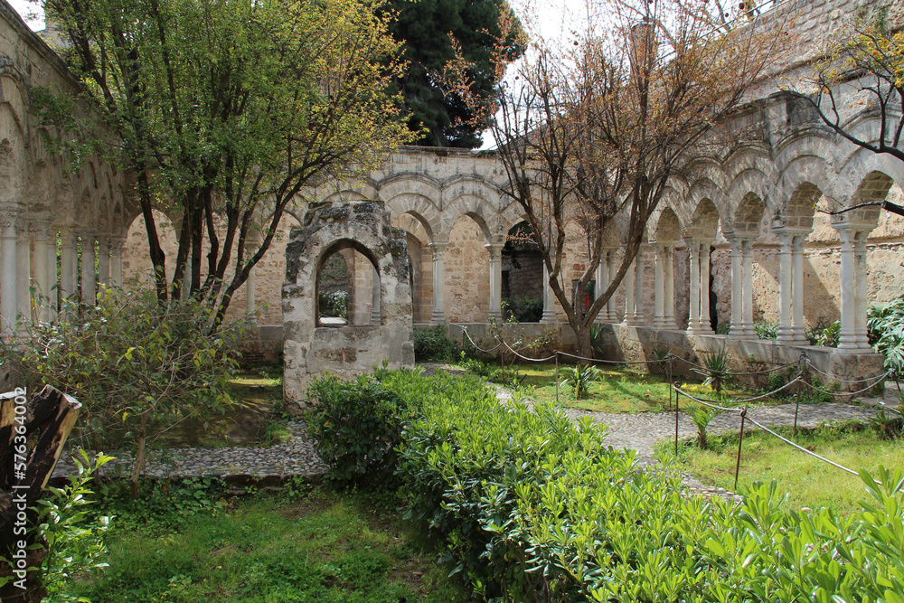 medieval monastery (san giovanni degli eremiti) in palermo in sicily (italy)