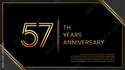 57th year anniversary design template. vector template illustration