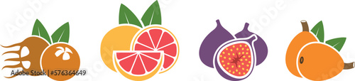 Fruit logo. Isolated fruit on white background