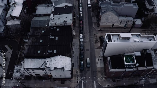 Gritty urban neighborhood - aerial shot