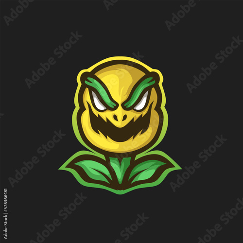 sunflower logo mascot.design symbol for esport team