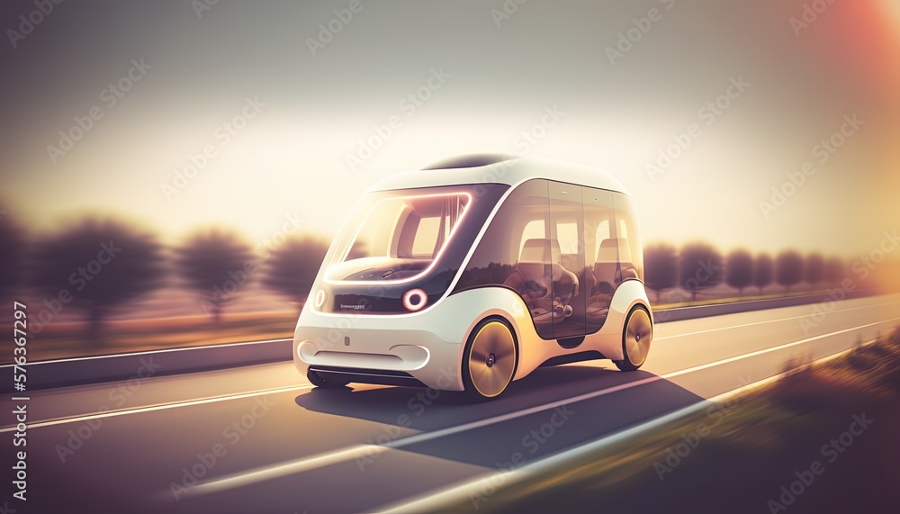 futuristic hi-tech car with blur speed motion light trail,  Generative Ai