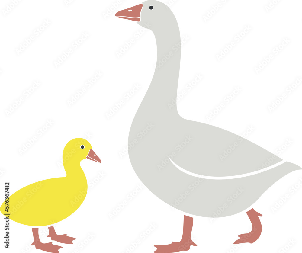 Gosling logo. Isolated gosling on white background. Bird Gosling logo. Isolated gosling on white background. Bird