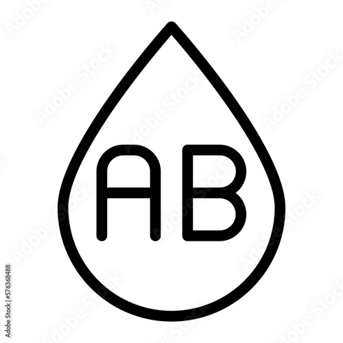 blood type ab line icon