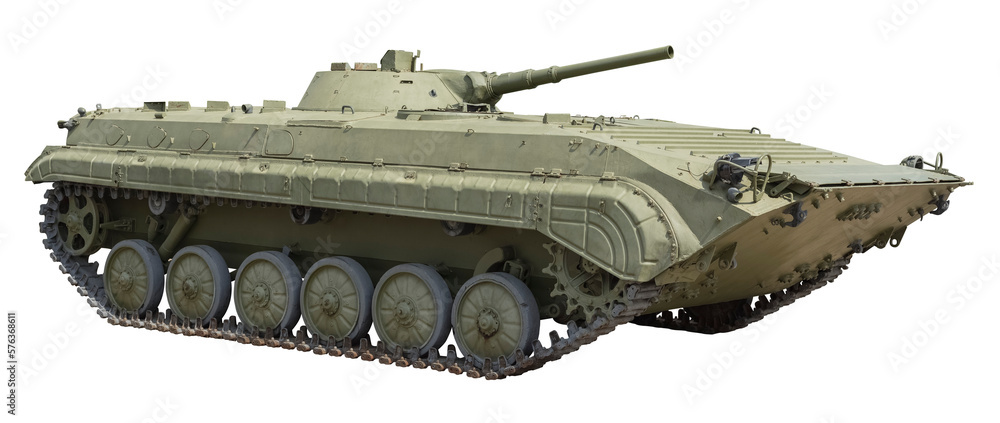 Infantry fighting vehicle on a transparent background. Military equipment. isolated object
