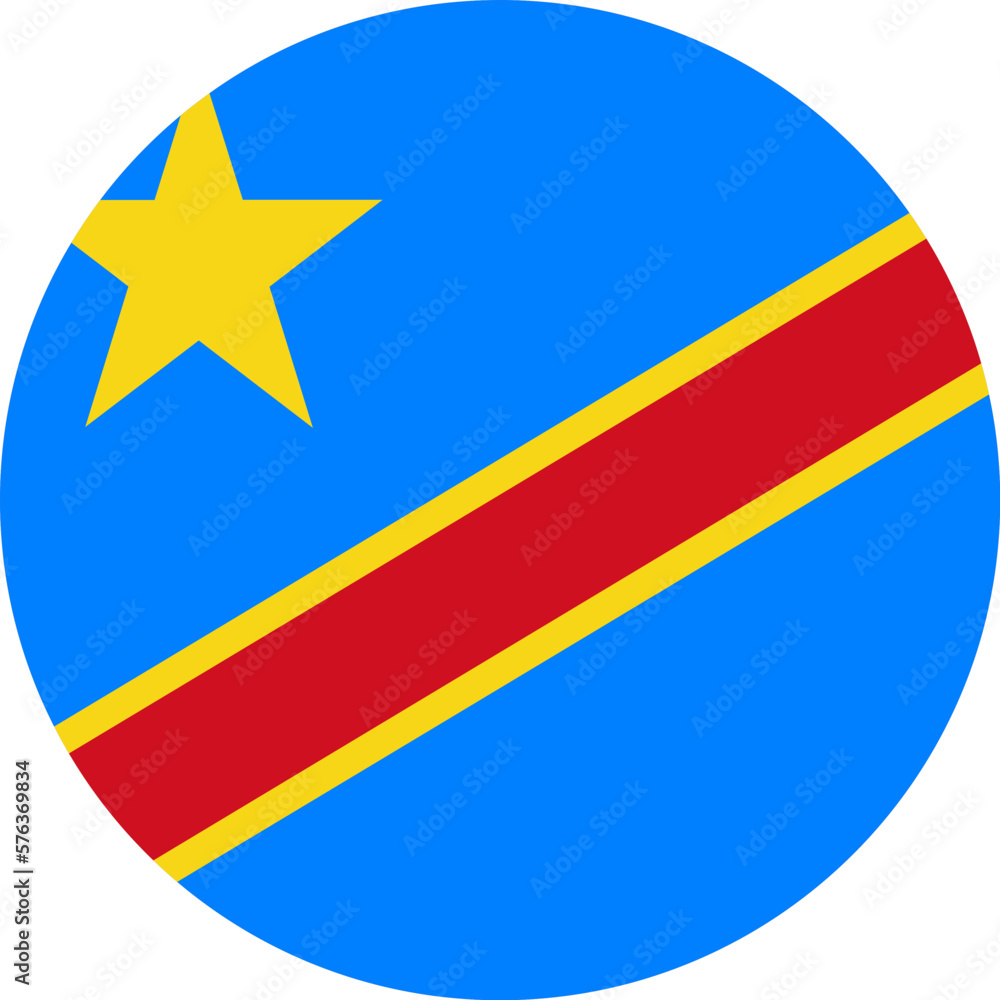 Democratic Republic of the Congo . flag button on white background Democratic Republic of the Congo . flag button on white background