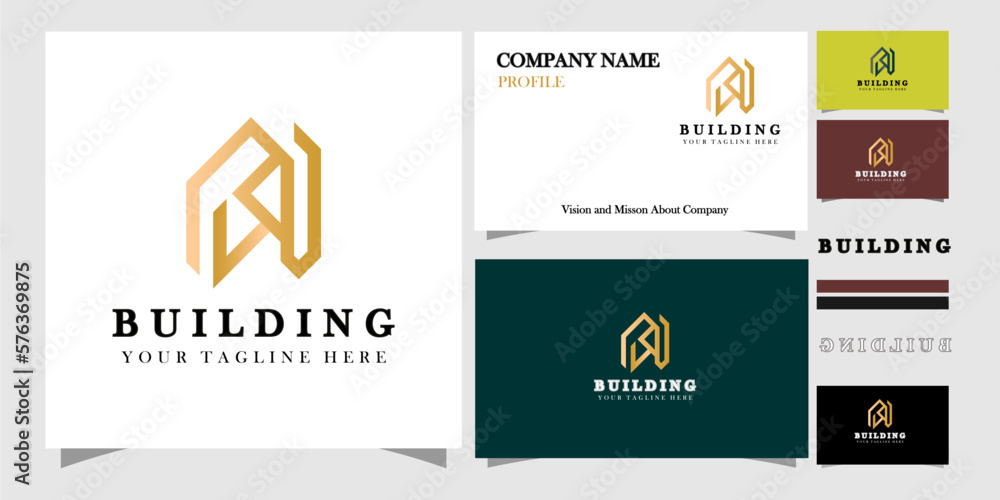 Building logo illustration vector graphic design in line art style. Perfect for branding, advertising, real estate, construction, home, home and business cards