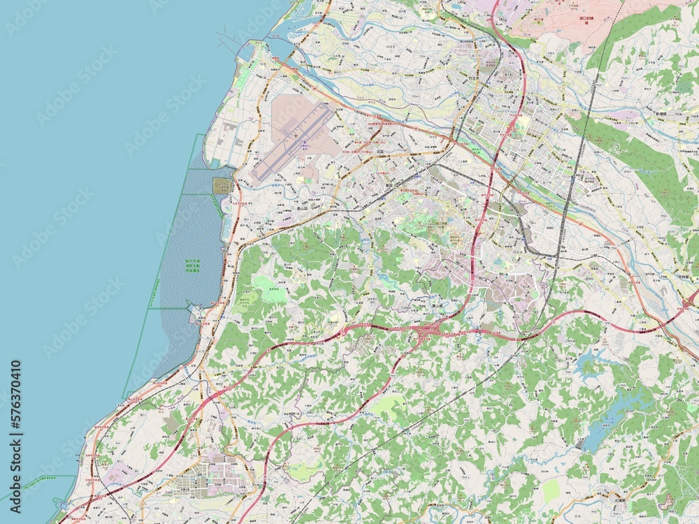 Naklejka premium Hsinchu City, Taiwan. OSM. No legend