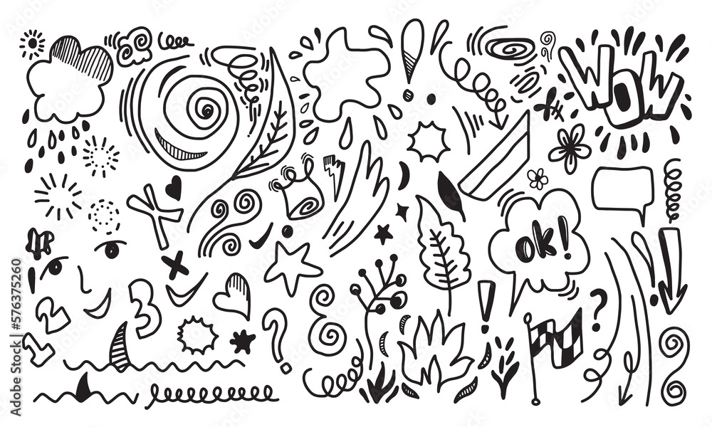 Hand drawn doodle sketch for design elements. Hand drawn doodle sketch for design elements.