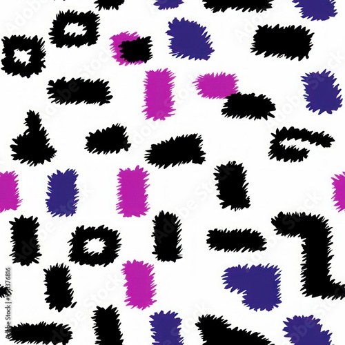 Abstract bold and colorful memphis style pattern  pale colors  generative ai