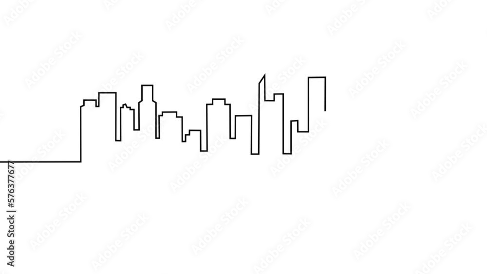 the silhouette of the city is replaced by the silhouette of trees. Environment protection. 4K video illustration. the silhouette of the city is replaced by the silhouette of trees. Environment protection. 4K video illustration.