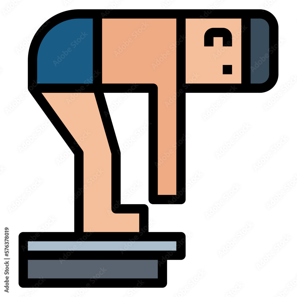 Obraz premium start filled outline icon style