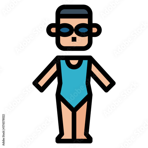 swimmer filled outline icon style