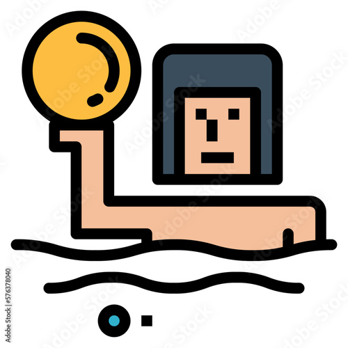 water polo filled outline icon style