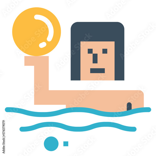 water polo flat icon style