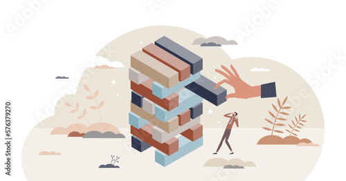 Risk management and financial business danger evaluation tiny person concept, transparent background.
