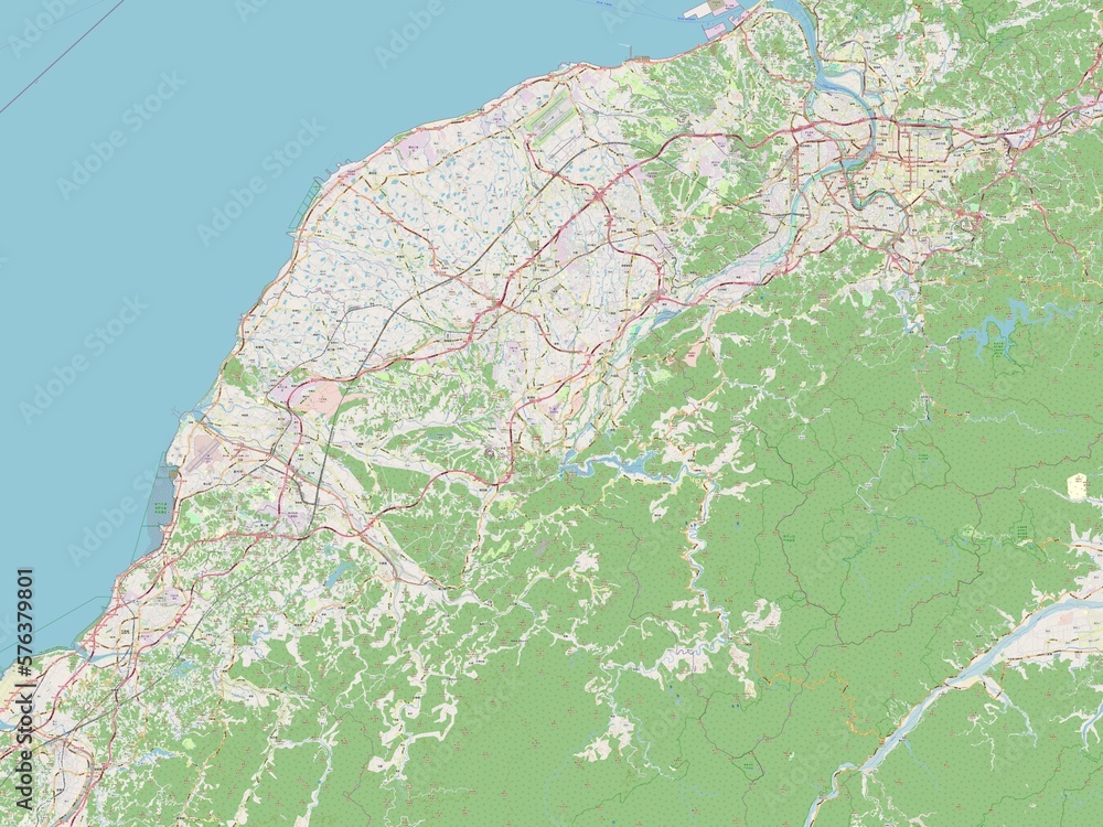 Fototapeta premium Taoyuan, Taiwan. OSM. No legend