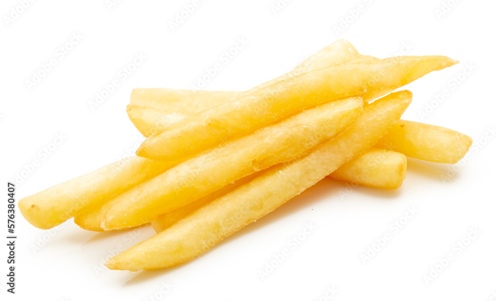 french fries on a white background french fries on a white background