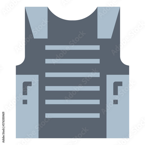 bulletproof vest flat icon style