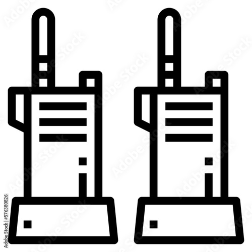 walkie talkie line icon style