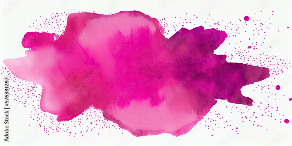 pink magenta abstract watercolor on a white background, generative AI