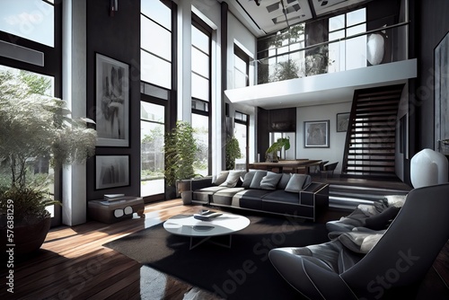 Black and white modern hous...