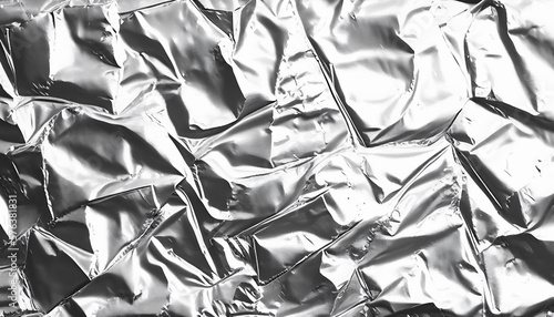 Crumpled Tinfoil Background - Generative Ai